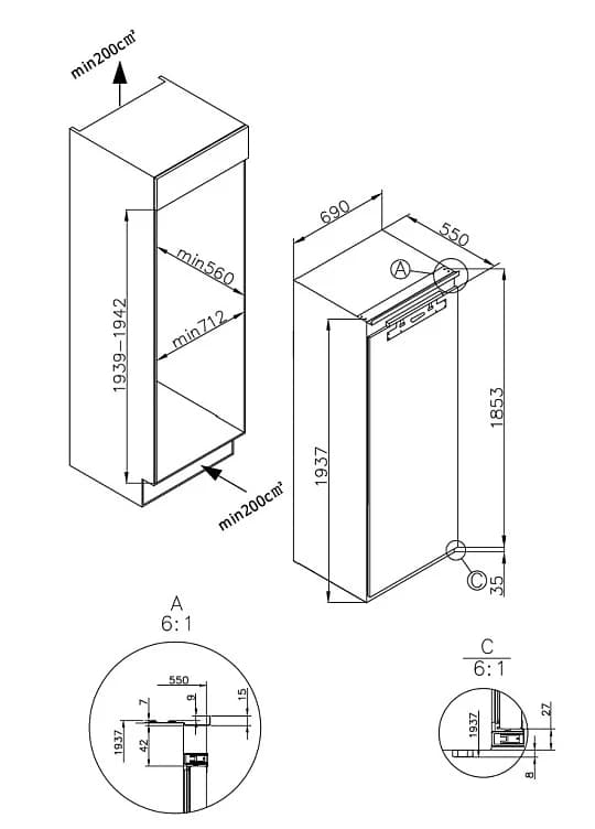 Холодильная камера KORTING Белый KSI 1947