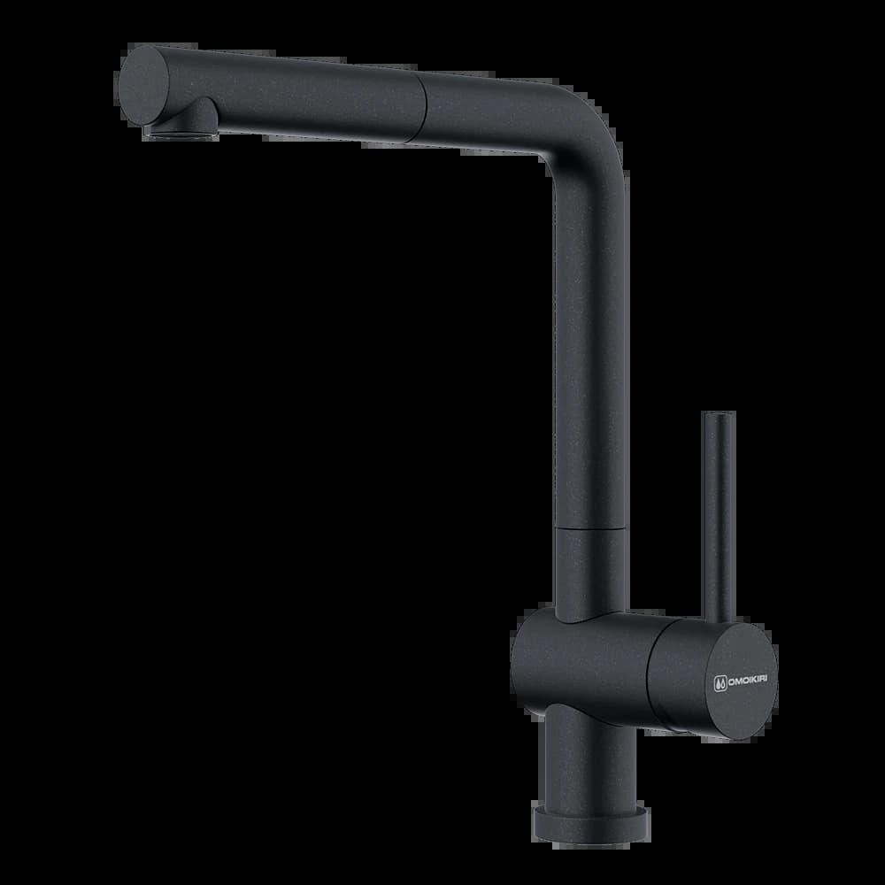 Смеситель с выдвижным изливом OMOIKIRI Черный Akashi-S-BL