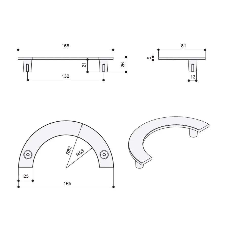 Ручка скоба MAKMART Латунь матовая WMN.470X.MZA.M006C