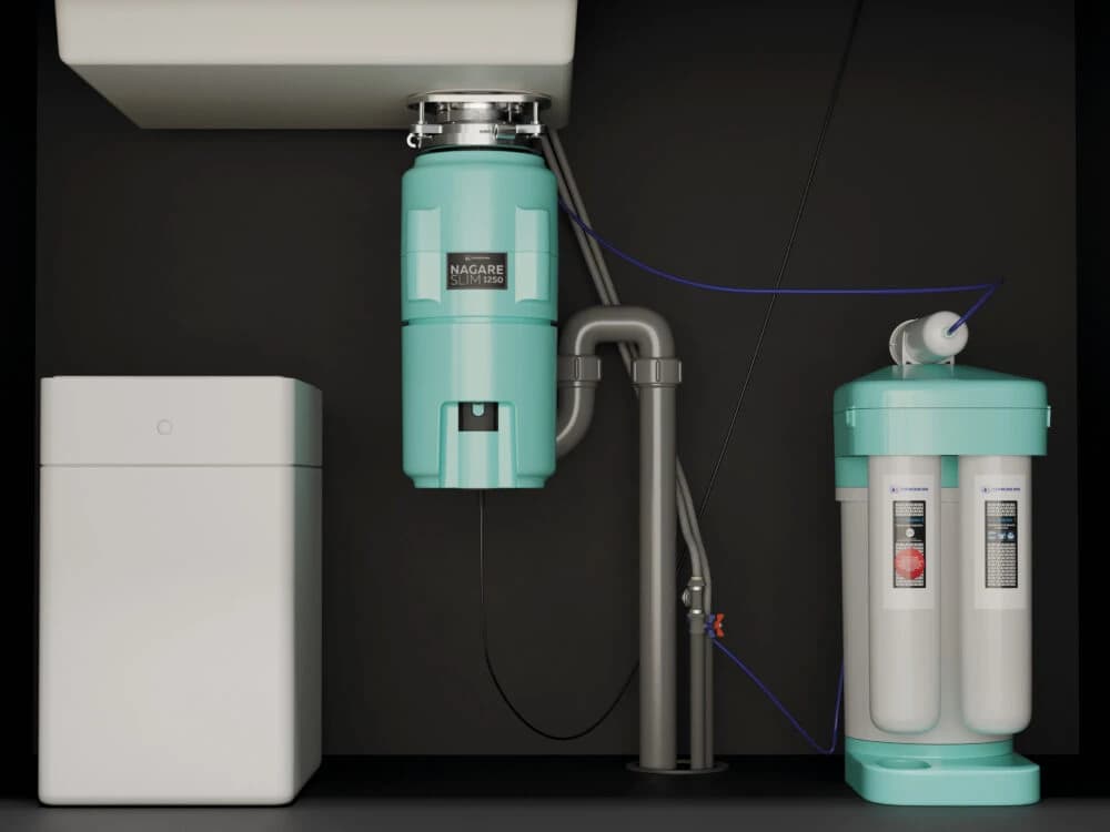 Измельчитель отходов OMOIKIRI Бирюза Nagare Slim 1250-AZ