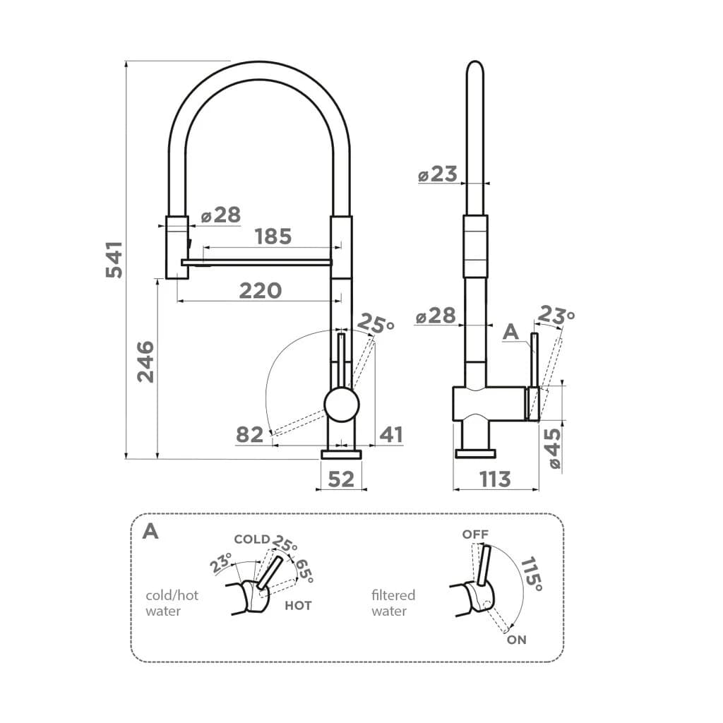 Смеситель с фильтром OMOIKIRI Хром Kanto-2 Plus-SB