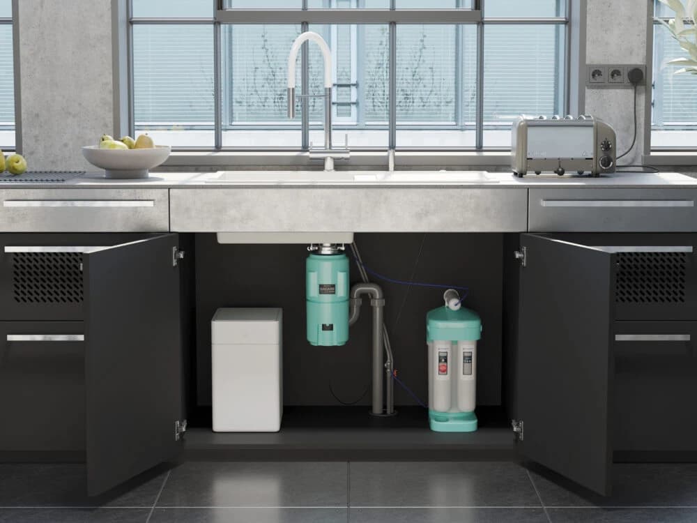 Измельчитель отходов OMOIKIRI Бирюза Nagare Slim 1250-AZ