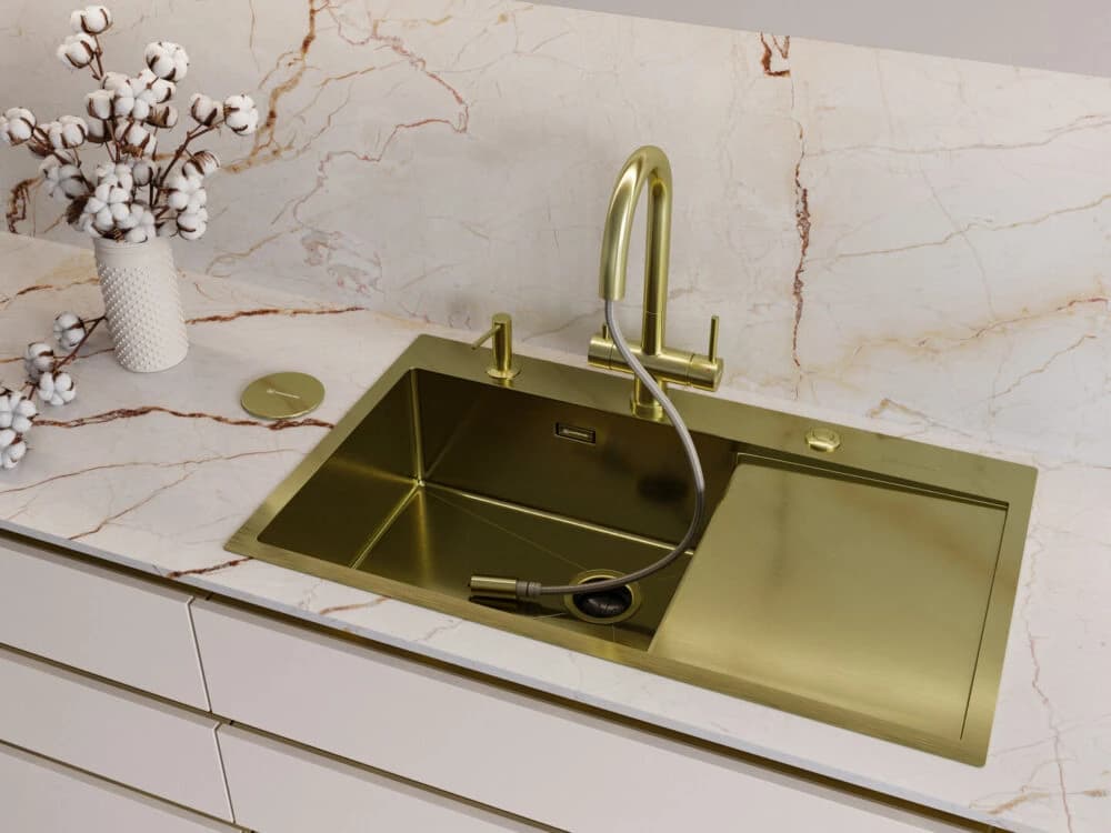 Дозатор для мыла OMOIKIRI Светлое золото OM-02-PVD-LG (УЦЕНКА)