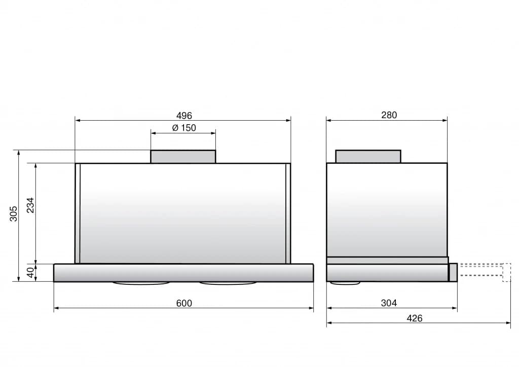 Вытяжка кухонная ELIKOR Нержавеющая сталь Интегра S2