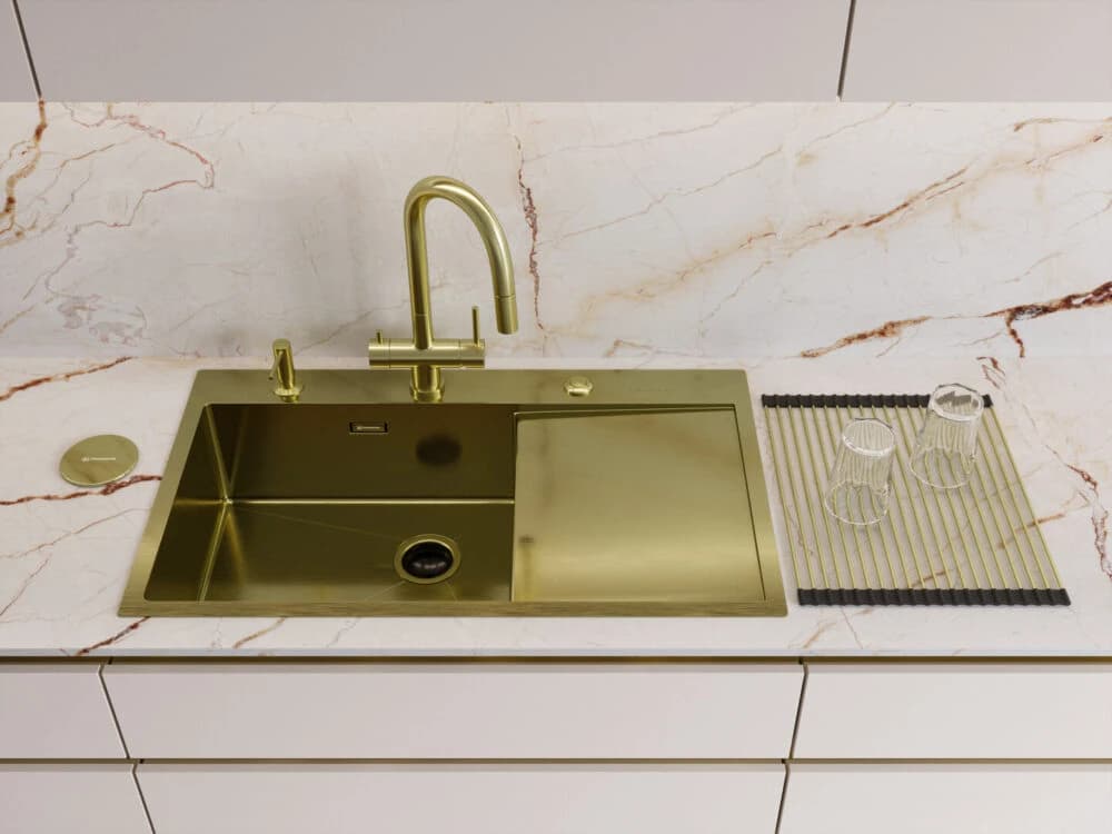 Дозатор для мыла OMOIKIRI Светлое золото OM-02-PVD-LG (УЦЕНКА)