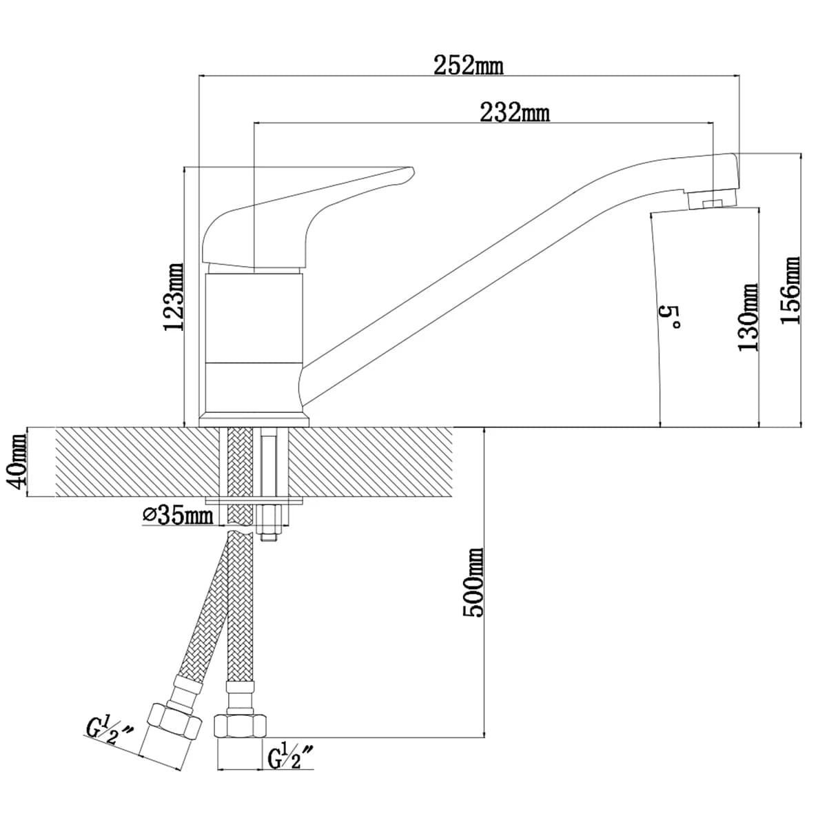 Смеситель TOPZERO Нержавеющая сталь WIX 201 SS