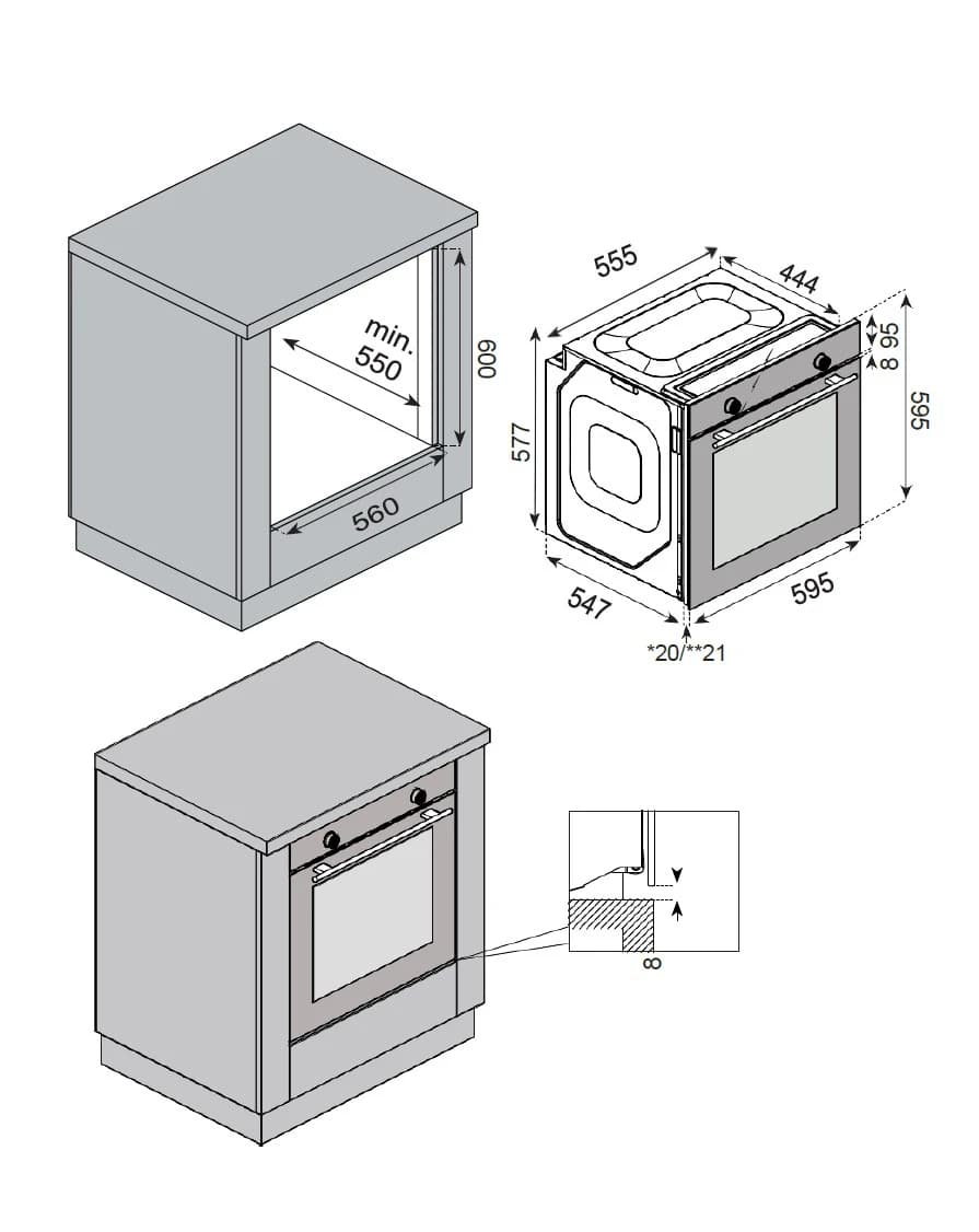 Духовой шкаф KONIGIN Черный Mint 60 BKF M4