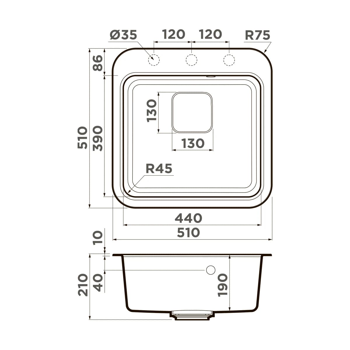 Мойка OMOIKIRI Leningrad grey Tasogare 51-GR
