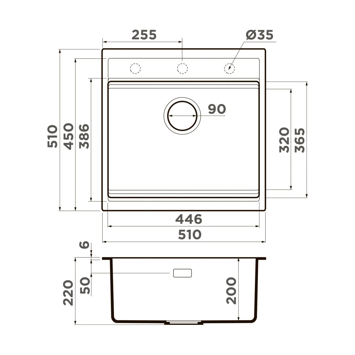 Мойка OMOIKIRI Графит Kitagawa 51-GB