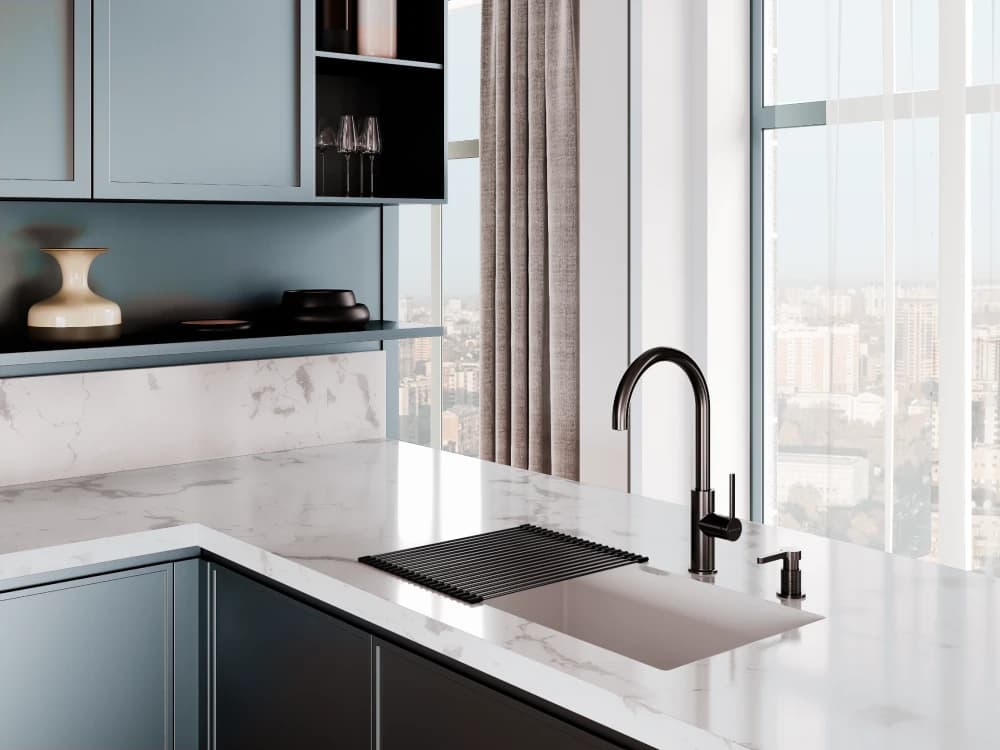 Смеситель с фильтром OMOIKIRI Нержавеющая сталь Okawa 2 Plus-BN