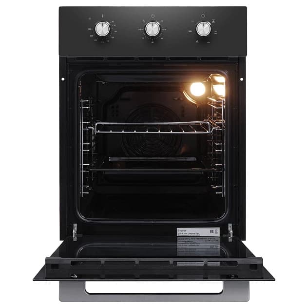 Духовой шкаф EVELUX Черное стекло EO 420 PВ