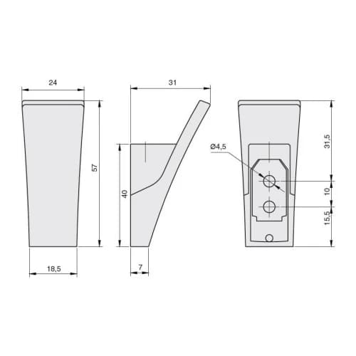 Крючок мебельный MAKMART Белый матовый M7166.WHITE