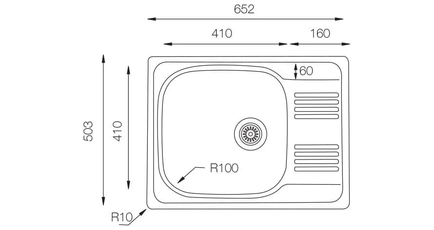 Мойка TOPZERO Нержавеющая сталь HYL652.503.GT8K