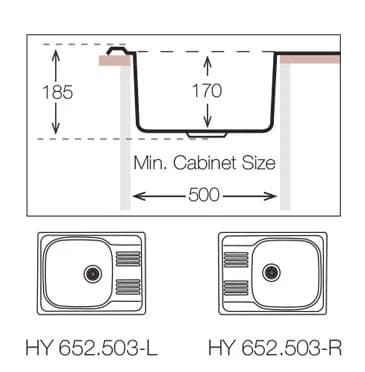 Мойка TOPZERO Нержавеющая сталь HYP652.503.GT8K