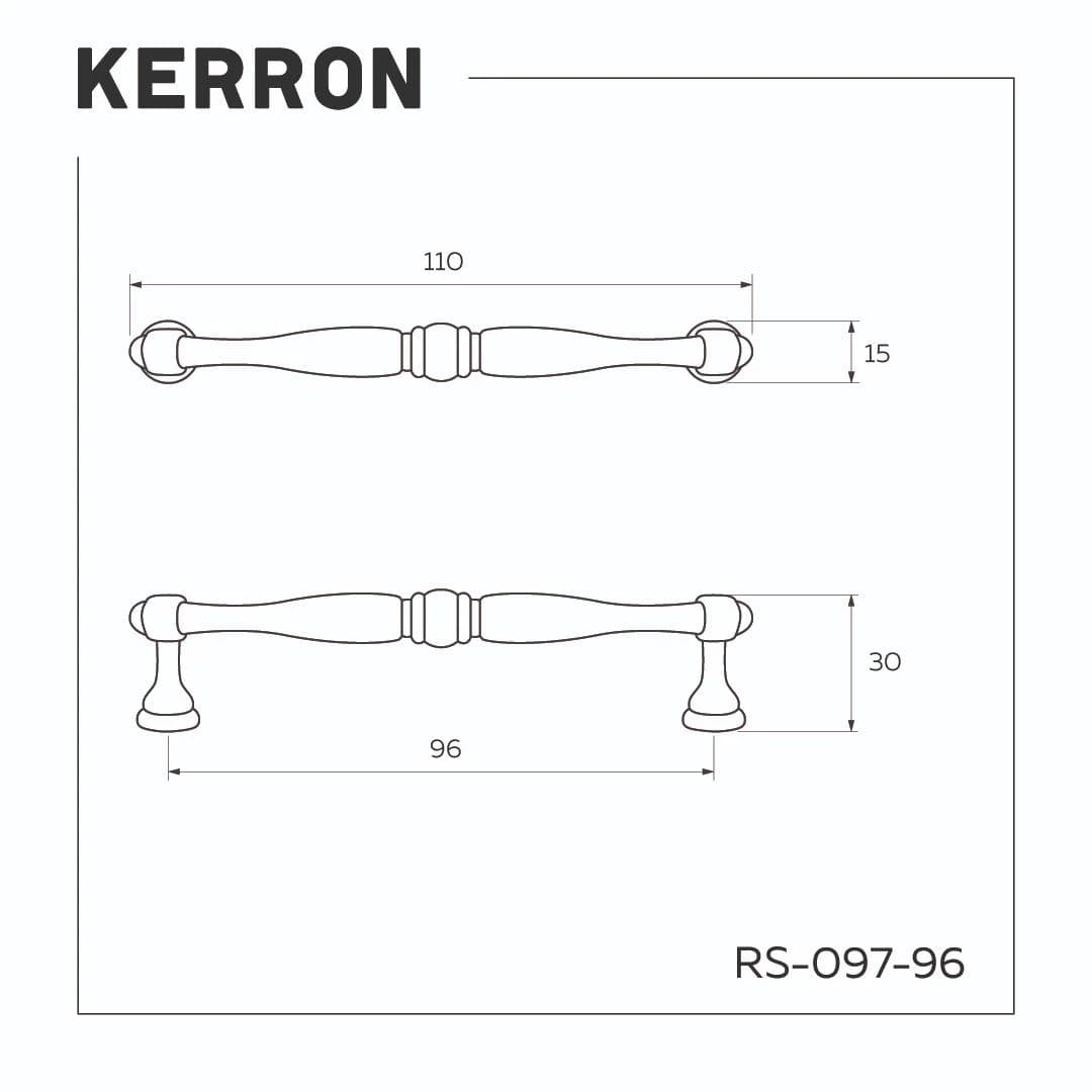 Ручка скоба KERRON Черненый старинный цинк RS-097-96 BAZ