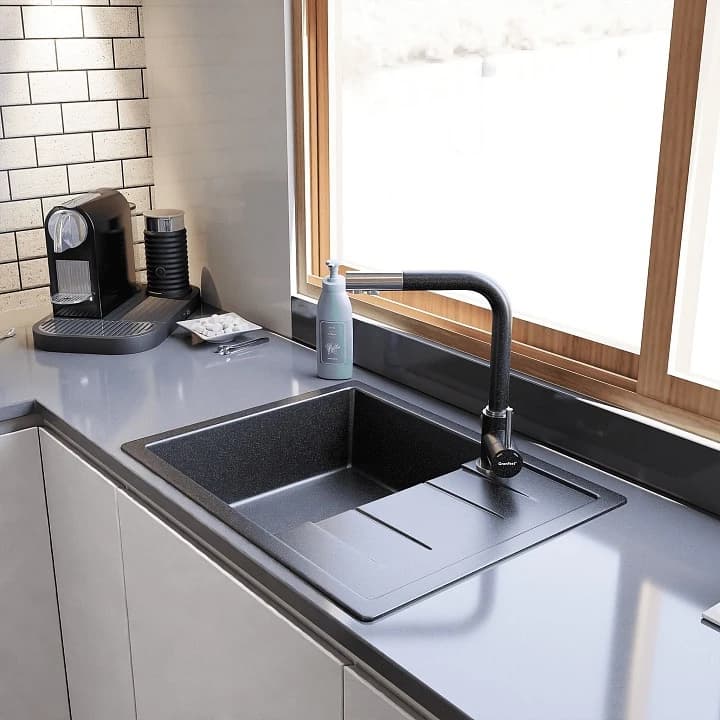 Мойка GRANFEST Черный Quadro Q-650 L