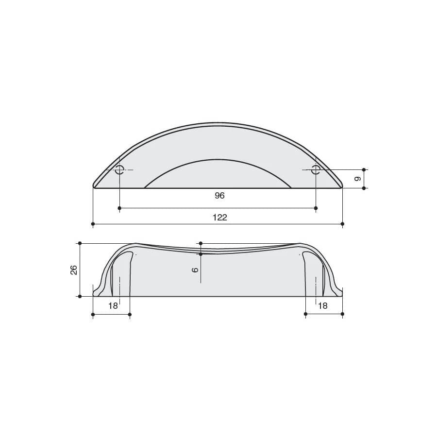Ручка ракушка MAKMART Никель лакированный WMN.833X.096.M00F7
