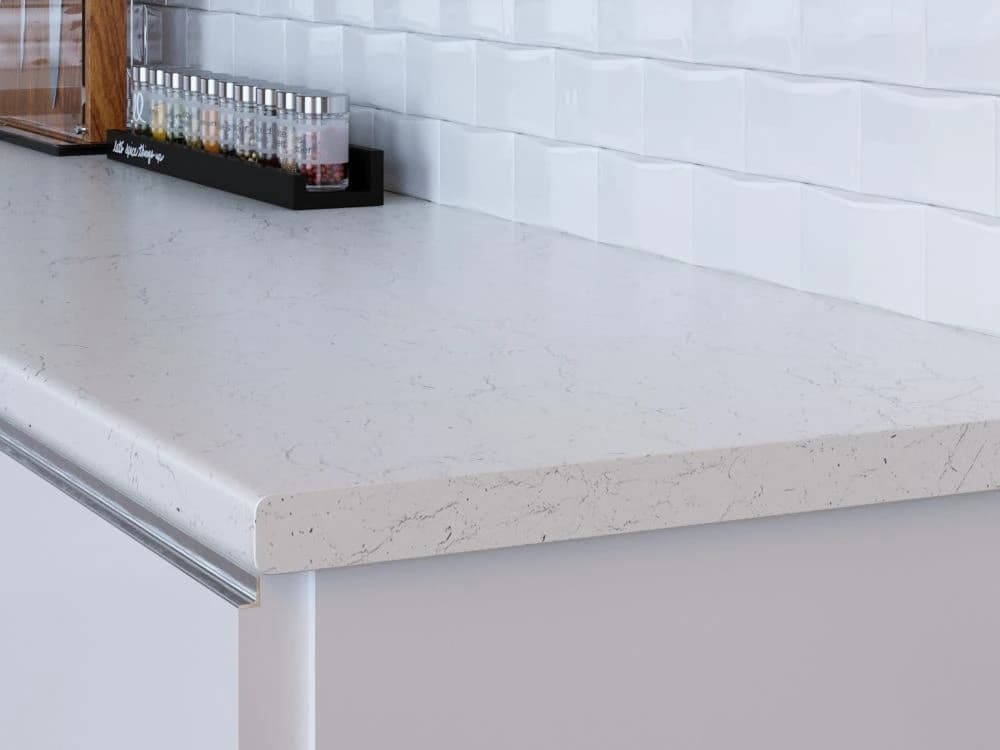 Столешница влагостойкая 38 мм КЕДР Мрамор Марквина белый 1500х600х38*1U 3028/S