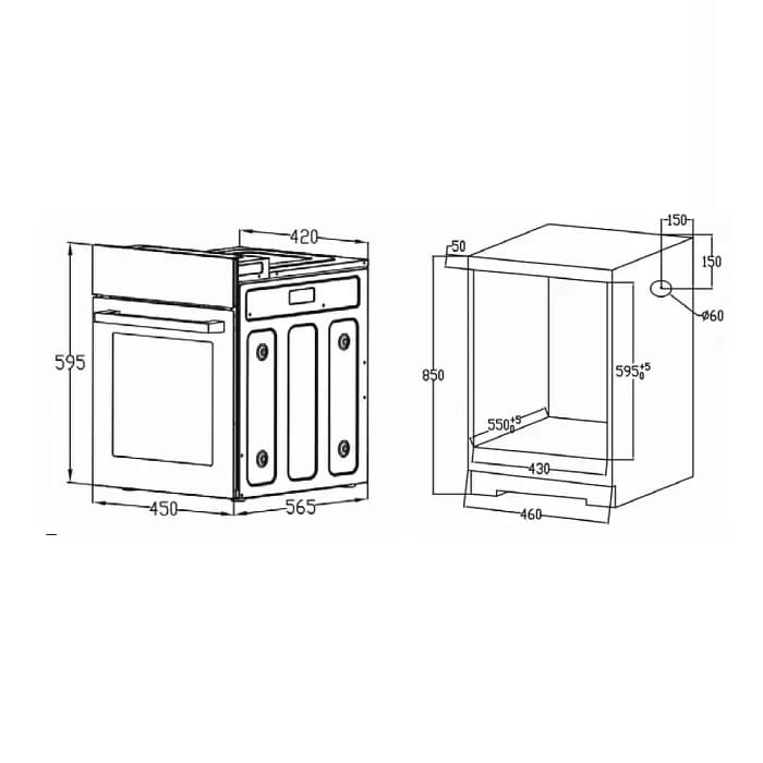 Духовой шкаф EVELUX Белое стекло EO 420 PW