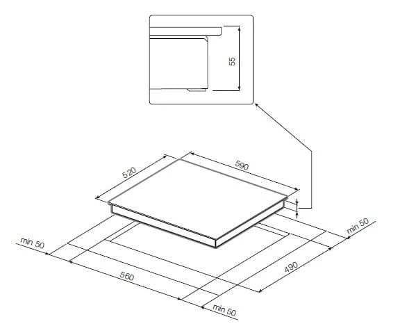 Варочная панель GRAUDE Черный IK 60.2 B