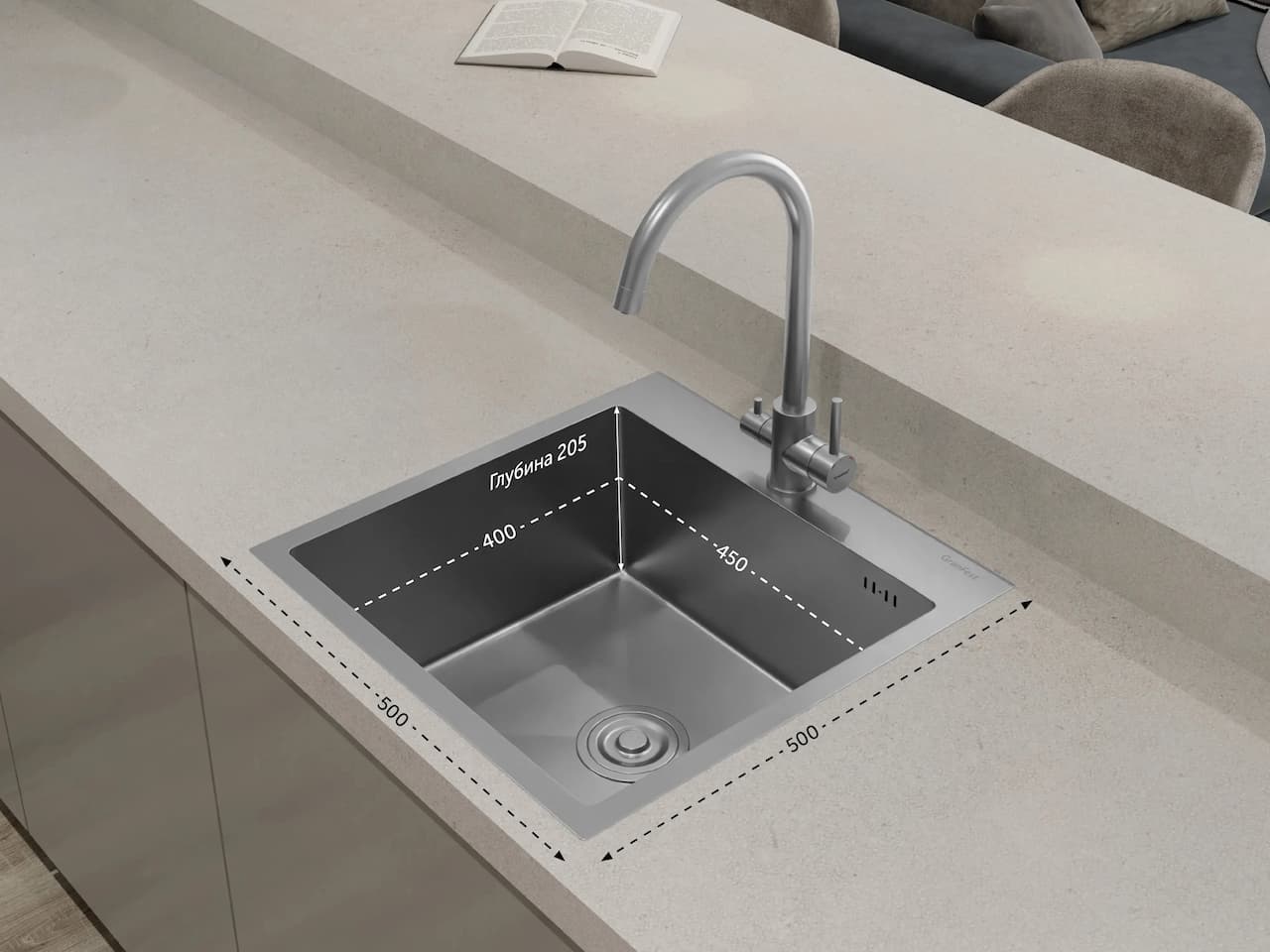 Мойка GranFest METAL Нержавеющая сталь AISI 304