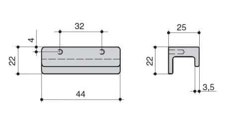 Ручка накладная MAKMART Черный шлифованный HPP.05.0032.BL-BA