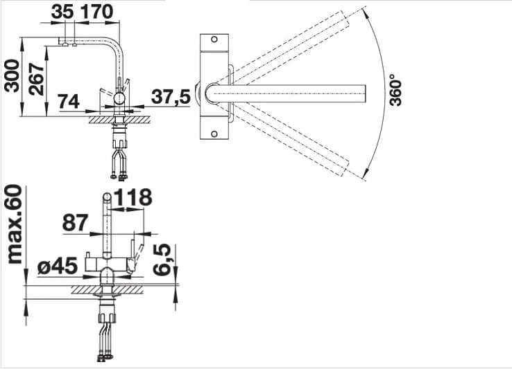 Смеситель с фильтром BLANCO Белый FONTAS II