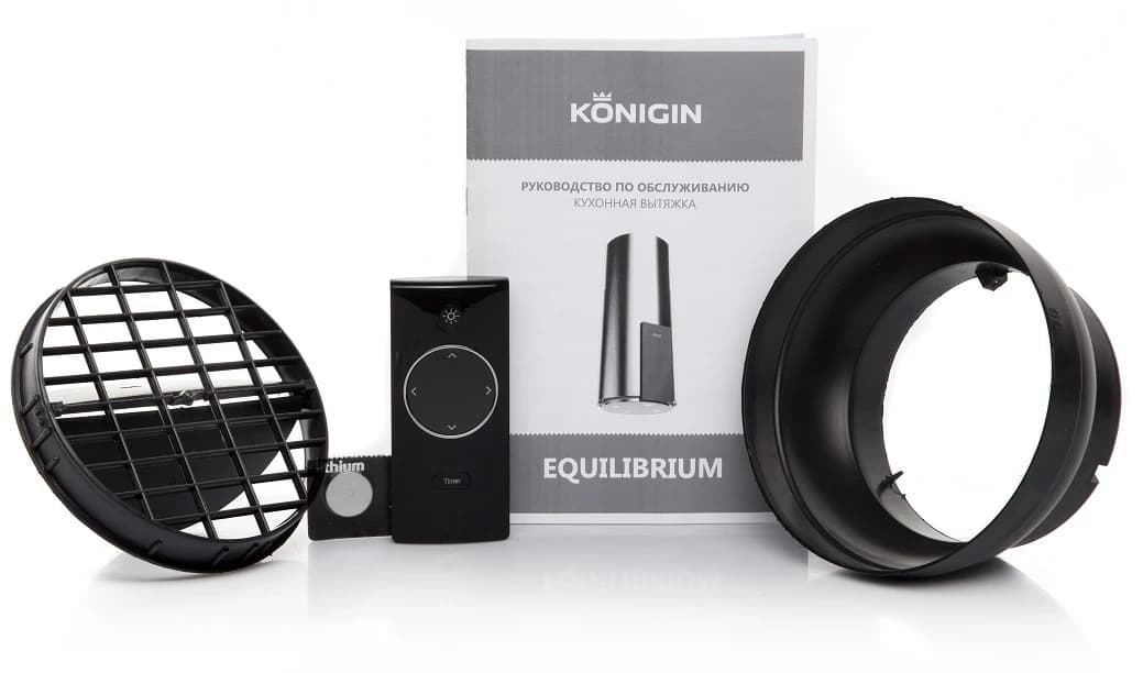 Вытяжка островная KONIGIN Черный Equilibrium Black Glass