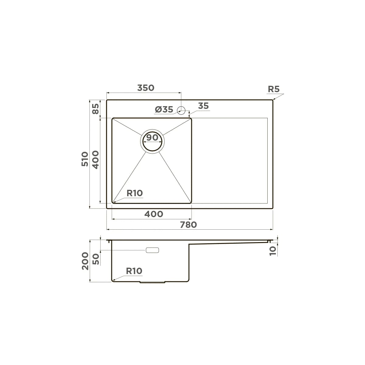 Мойка OMOIKIRI Светлое золото Akisame 78-LG-L
