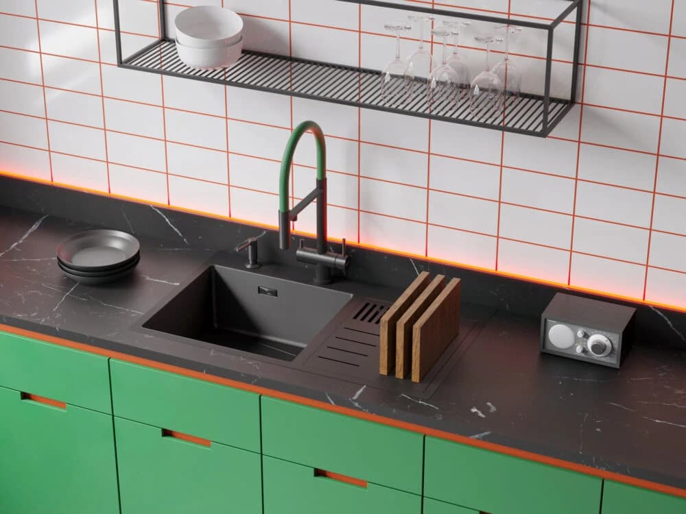 Смеситель с фильтром OMOIKIRI Светлое золото Kanto-PVD-LG