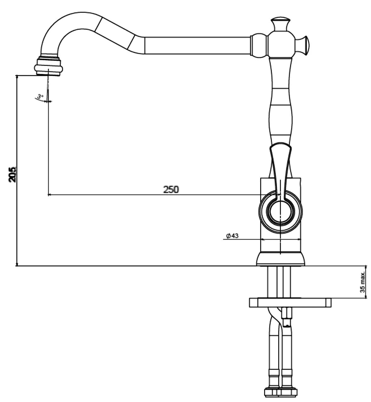 Смеситель TOPZERO Хром RUBATO CROM