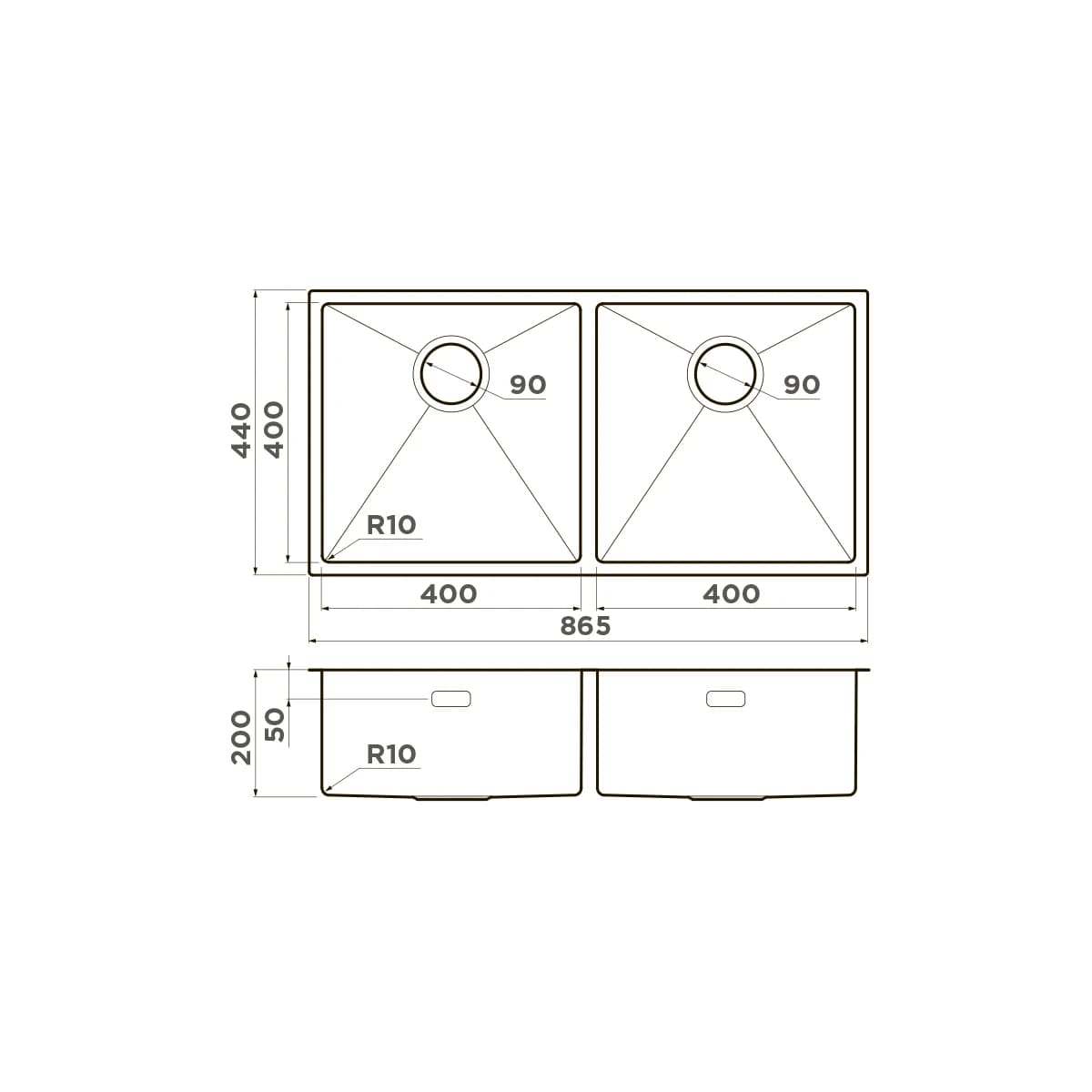Мойка OMOIKIRI Вороненая сталь Taki 86-2-GM
