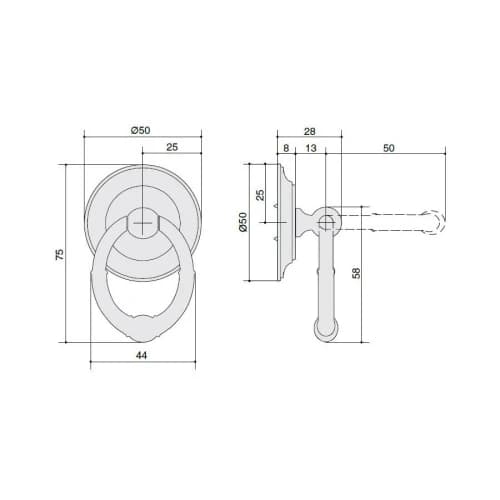 Ручка мебельная MAKMART Никель глянец SY3043 0050 PN