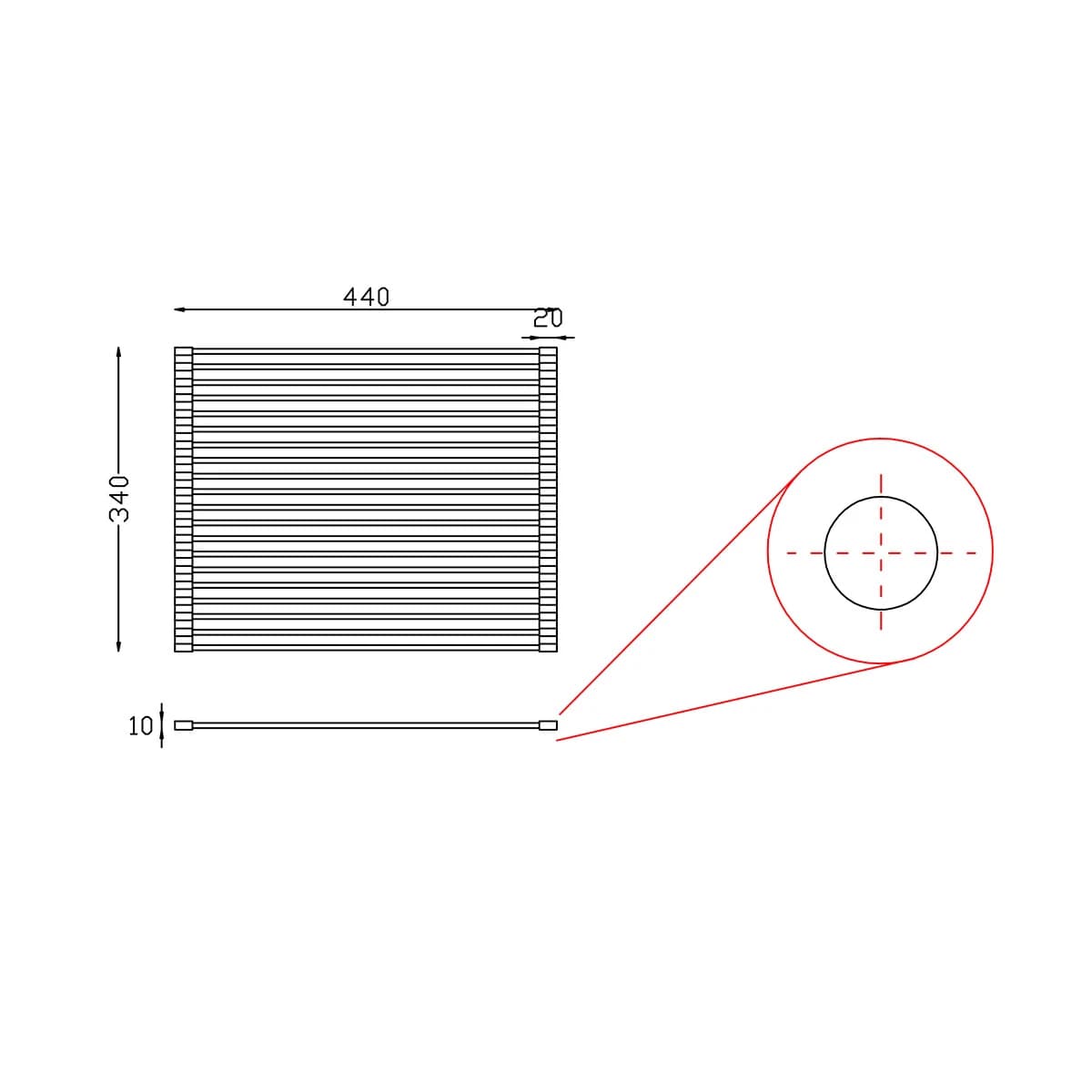 Аксессуар для сантехники TOPZERO Нержавеющая сталь DR 34.44 SQ
