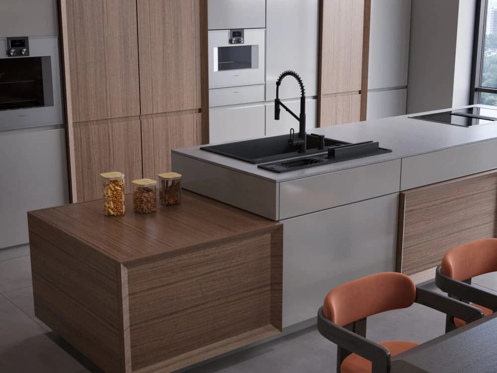 Смеситель OMOIKIRI Нержавеющая сталь Mikawa 2 Plus-SB-BN