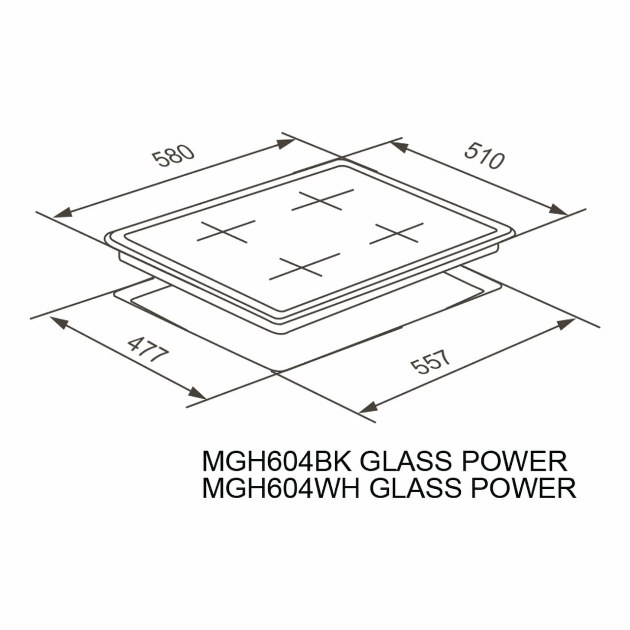 Варочная панель MEFERI Черный MGH604BK GLASS POWER