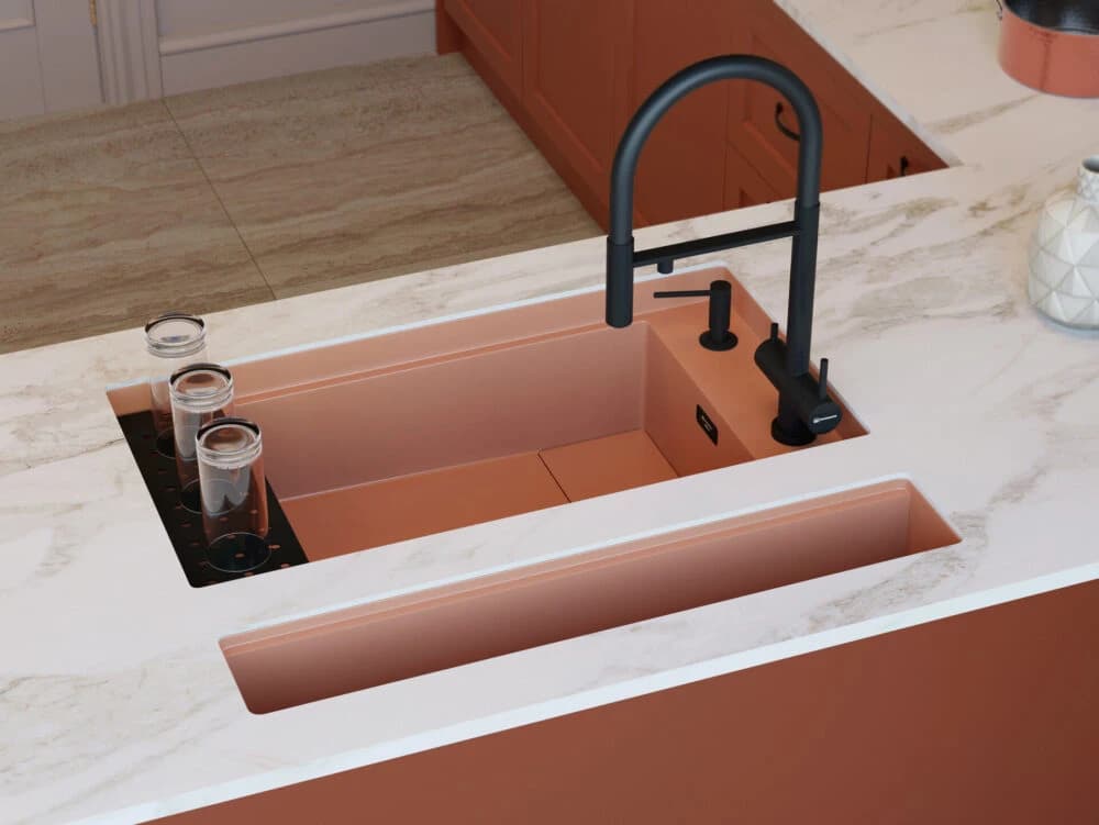 Смеситель с фильтром OMOIKIRI Вороненая сталь Kanto-PVD-GM