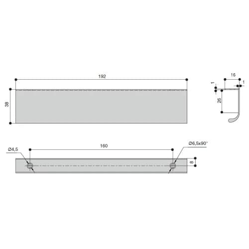 Ручка накладная MAKMART Никель шлифованный 160 мм HPP.02.0160.CL-BP