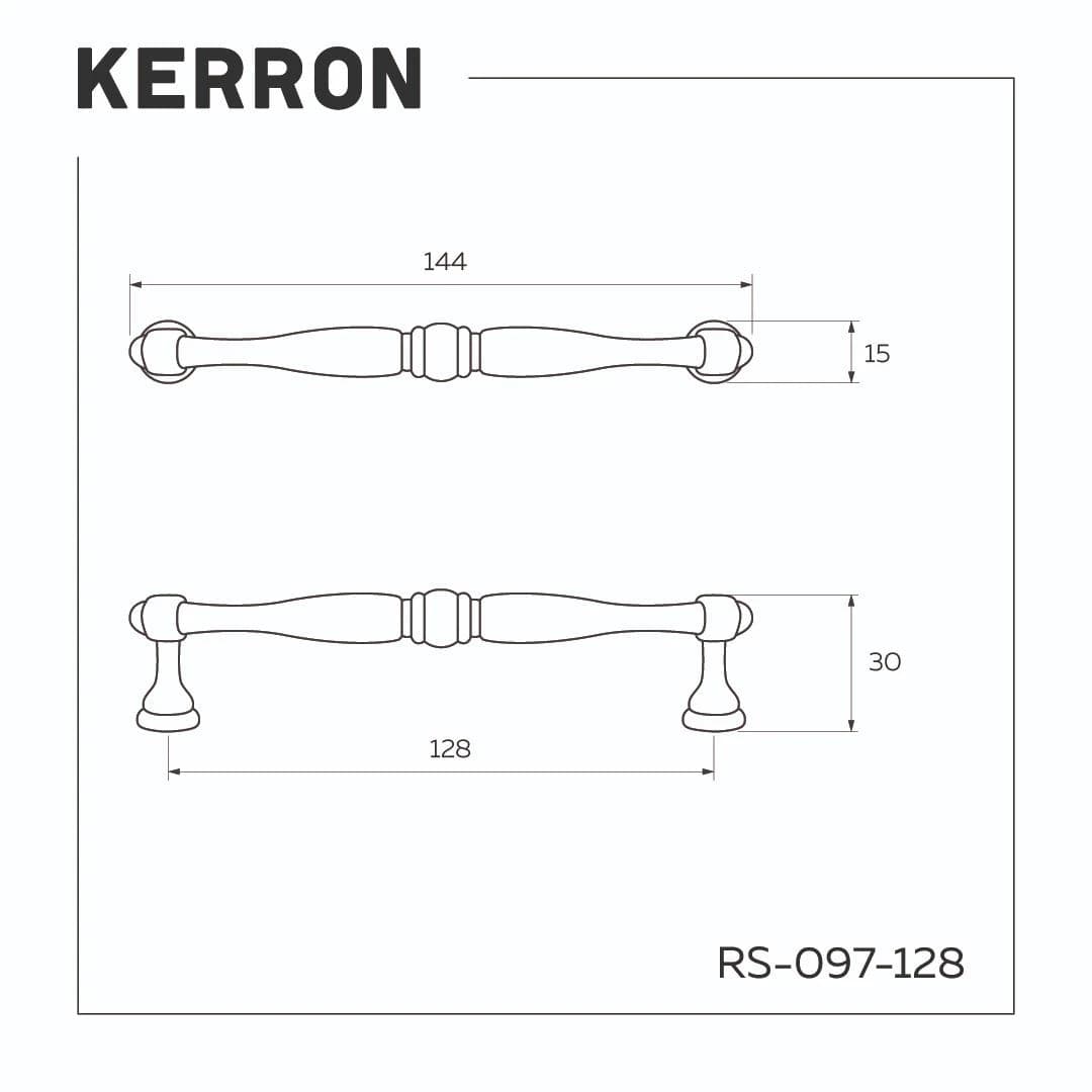 Ручка скоба KERRON Черненый старинный цинк RS-097-128 BAZ