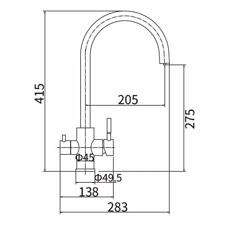 Смеситель с фильтром FASHUN Нержавеющая сталь A54309-B