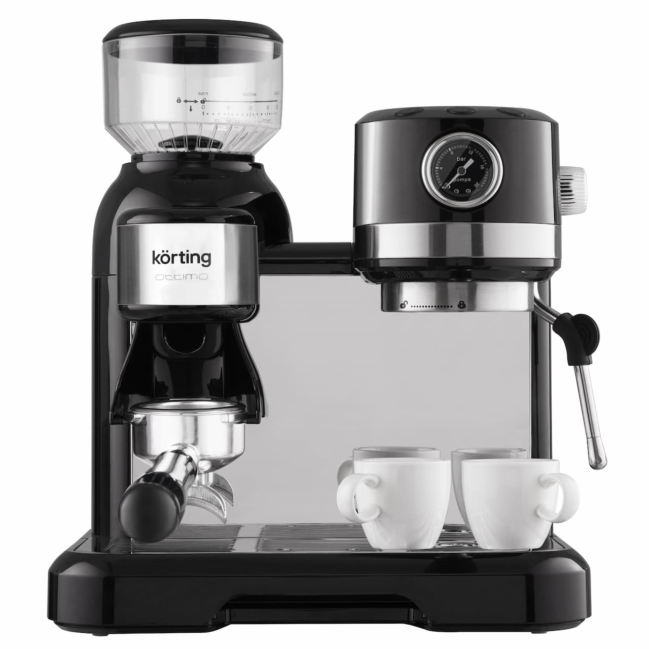 Кофемашина-эспрессо со встроенной кофемолкой KORTING Черный KCM 1015 N Ottimo