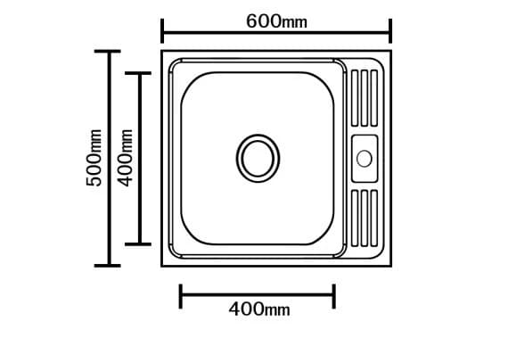 Мойка UKINOX Нержавеющая сталь CLM480.480-GT6K 0C