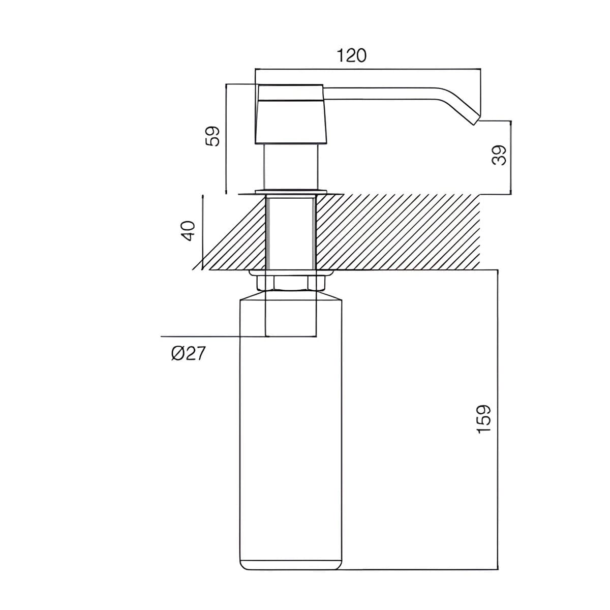 Дозатор для мыла TOPZERO Хром матовый WIX 100 STCR