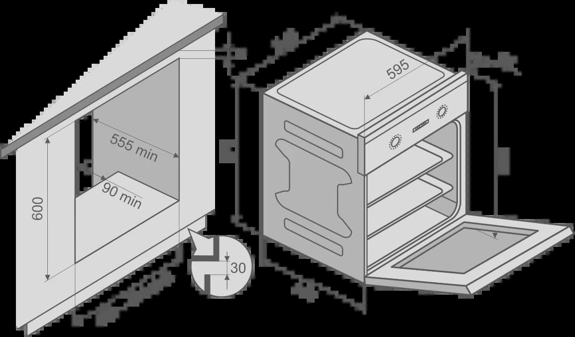 Духовой шкаф KONIGIN Слоновая кость Flax 60 IV M6