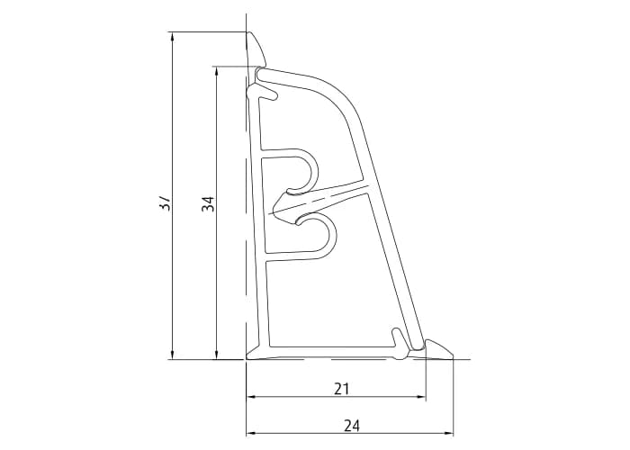 Плинтус кухонный 4200 мм TERMOPLAST BL44