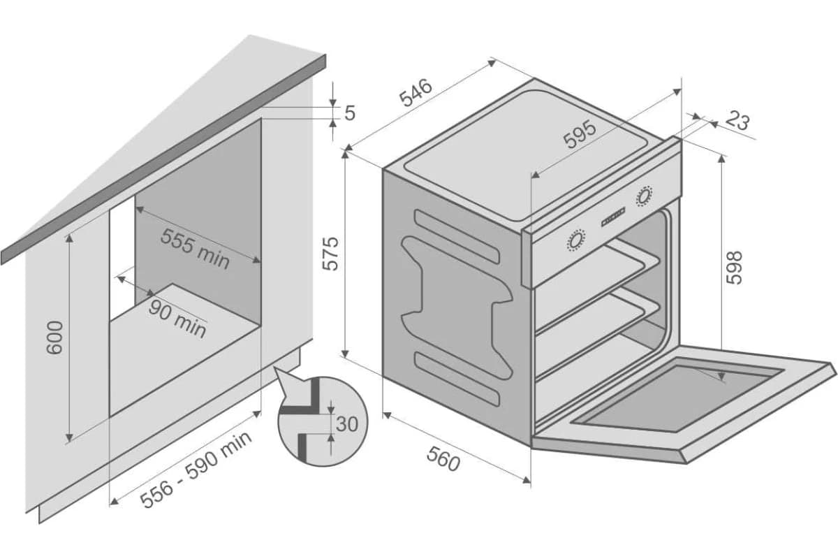 Духовой шкаф KONIGIN Нержавеющая сталь Flax 60 IX M6