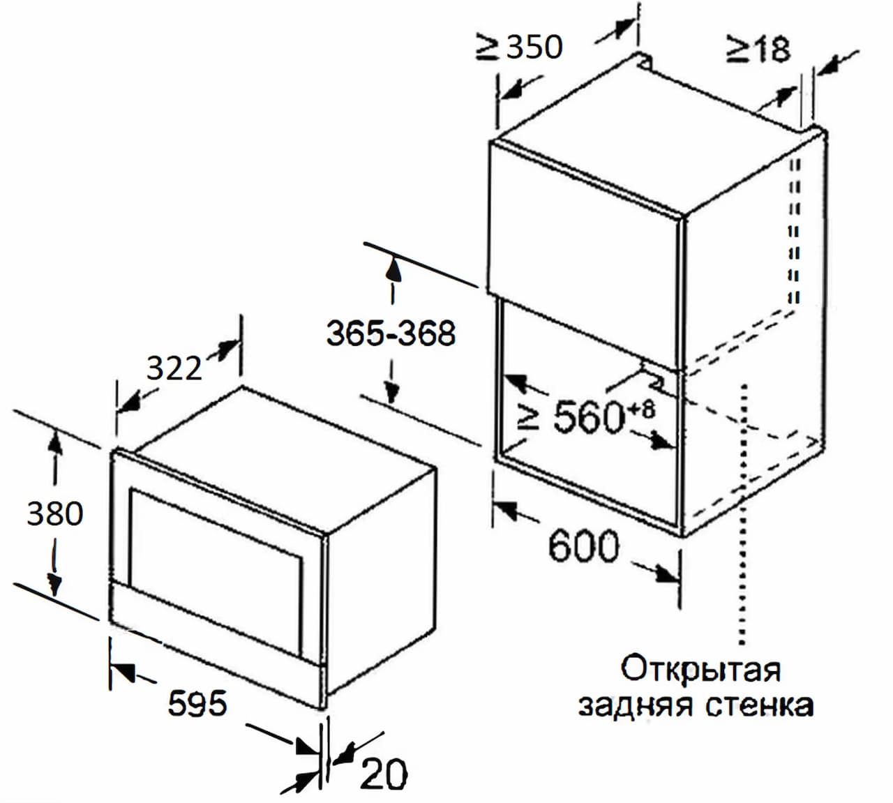 Микроволновая печь MEFERI Черный MMO6020BK LIGHT