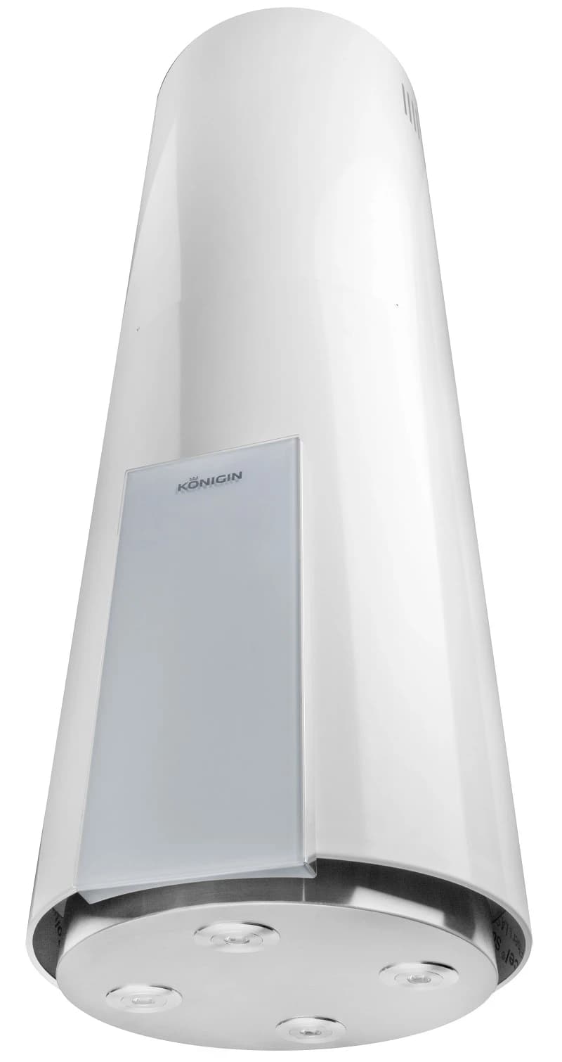 Вытяжка островная KONIGIN Белое стекло Equilibrium White Glass