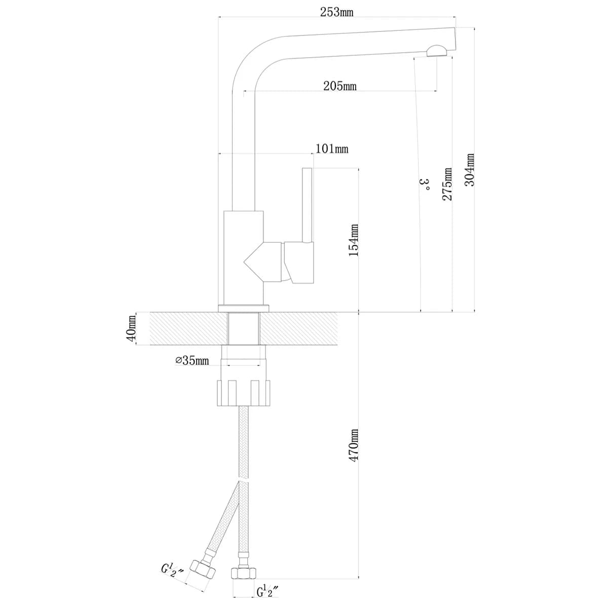 Смеситель TOPZERO Золотой TPZ 201 GOLD