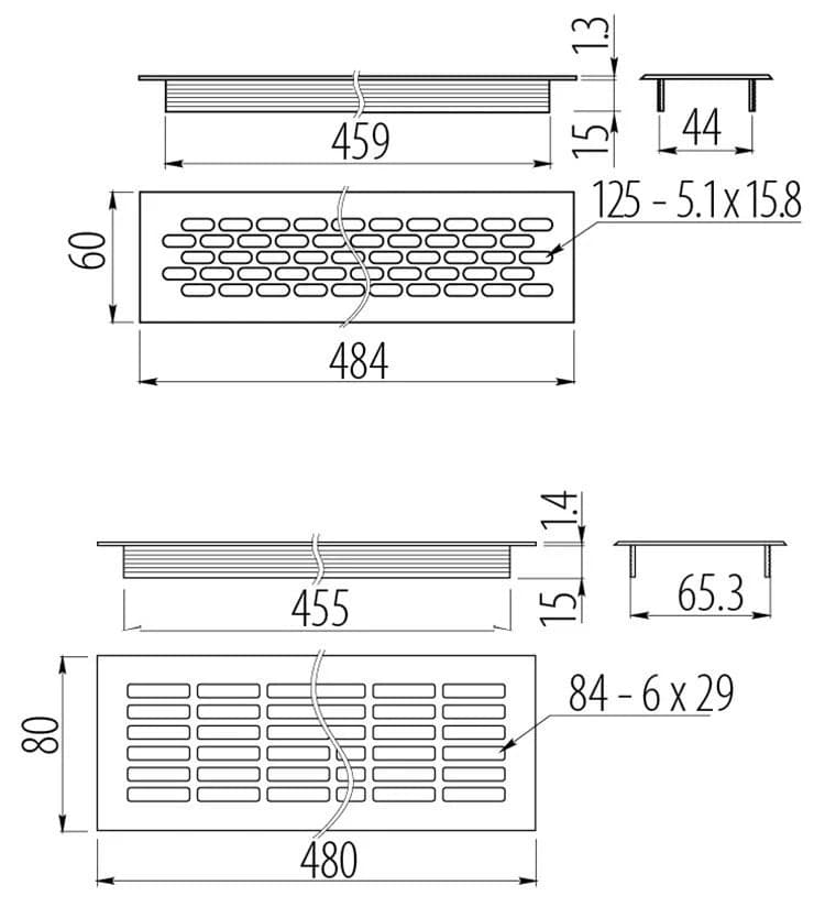 Вентиляционная решётка GTV Белый KK-W60800-M0